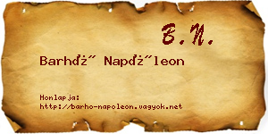 Barhó Napóleon névjegykártya